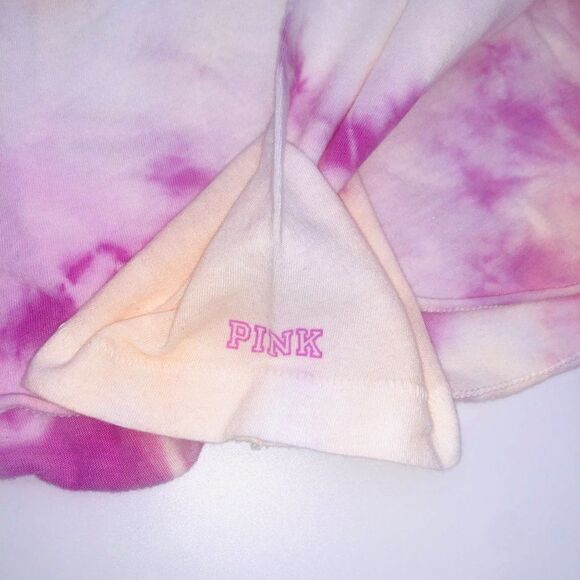 Brand New Tie‎ Dye Heart Breaker Crop Tee Size L Pink Victoria's Secret Women - Picture 6 of 8
